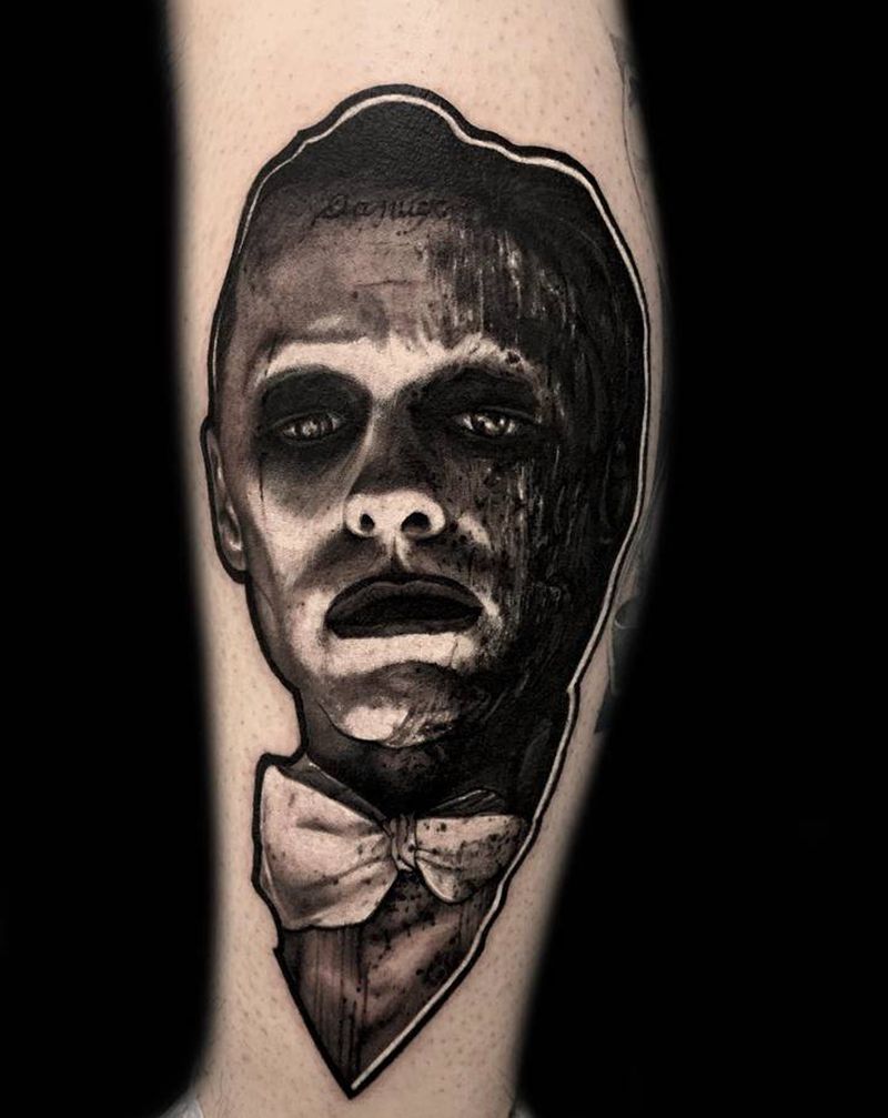 T-one纹身图片_腿部欧美写实纹身图案