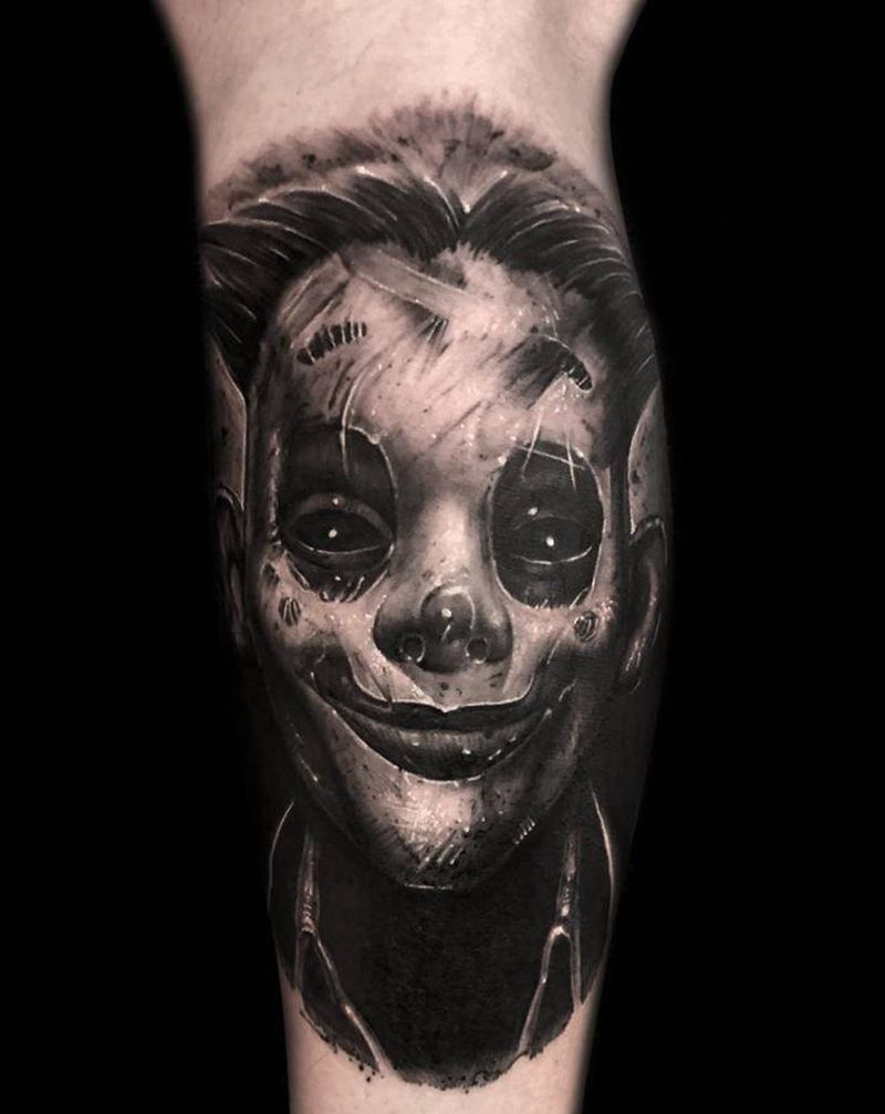 T-one纹身图片_腿部欧美写实纹身图案