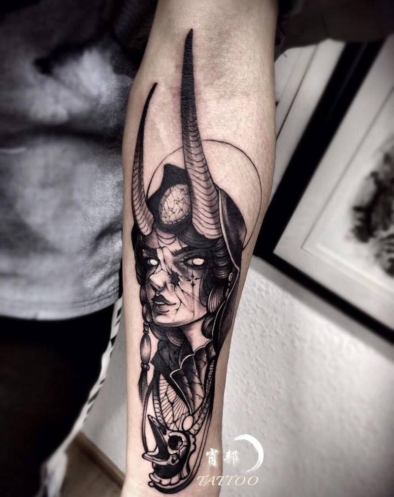 暗黑系自带图纹身图片_手臂暗黑纹身图案