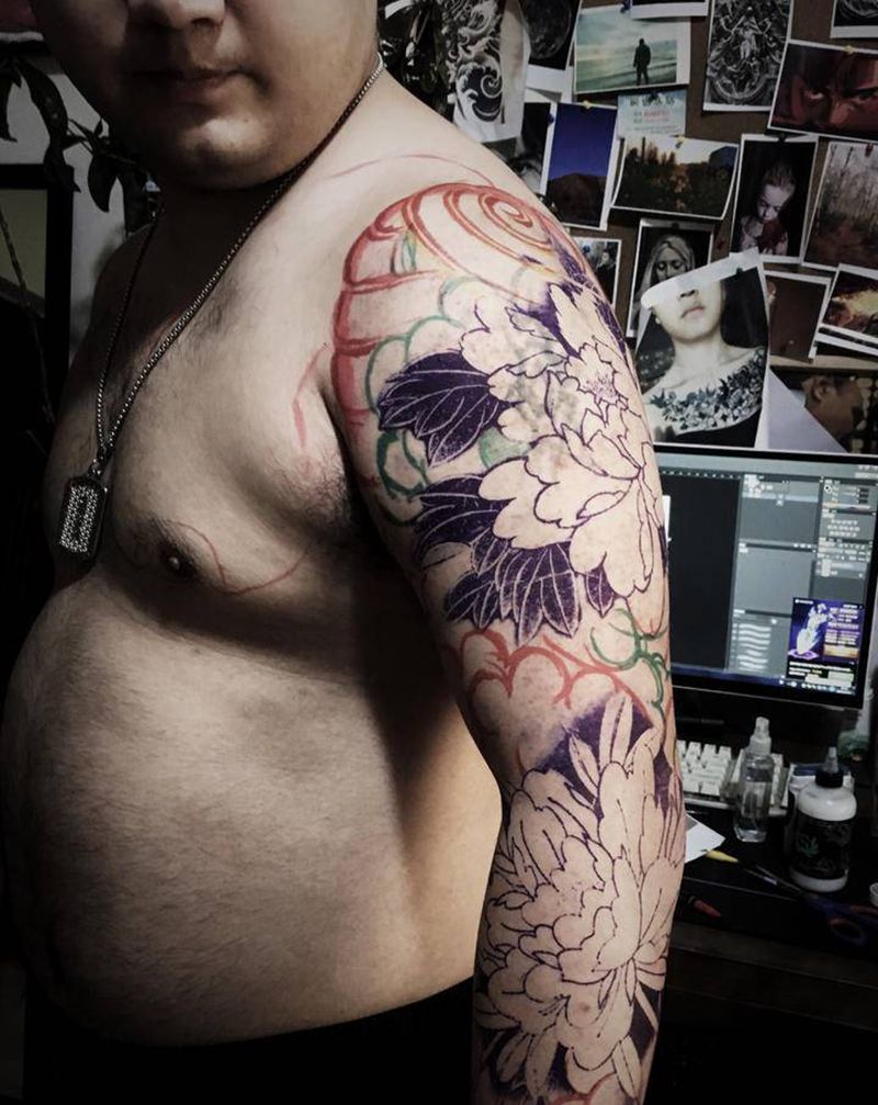 花和尚纹身图片_手臂老传统纹身图案