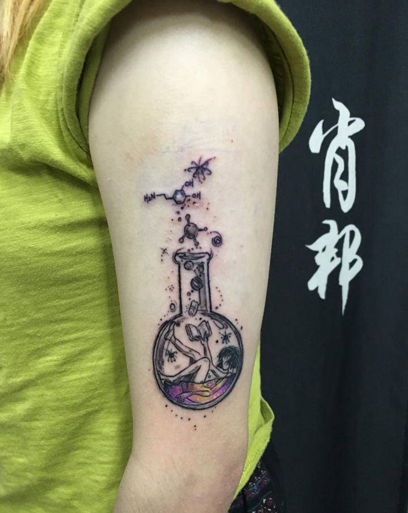 小瓶子纹身图片_手臂纹身图案