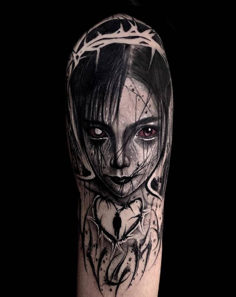 T-one纹身图片_手臂欧美写实暗黑纹身图案