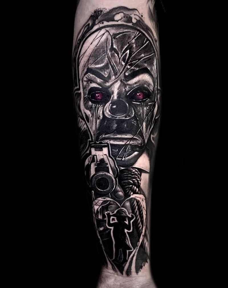 T-one纹身图片_手臂欧美写实暗黑纹身图案