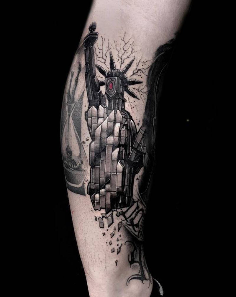 T-one纹身图片_欧美写实几何暗黑纹身图案