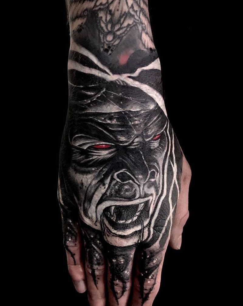 T-one 遮蓋纹身图片_手部欧美写实暗黑纹身图案