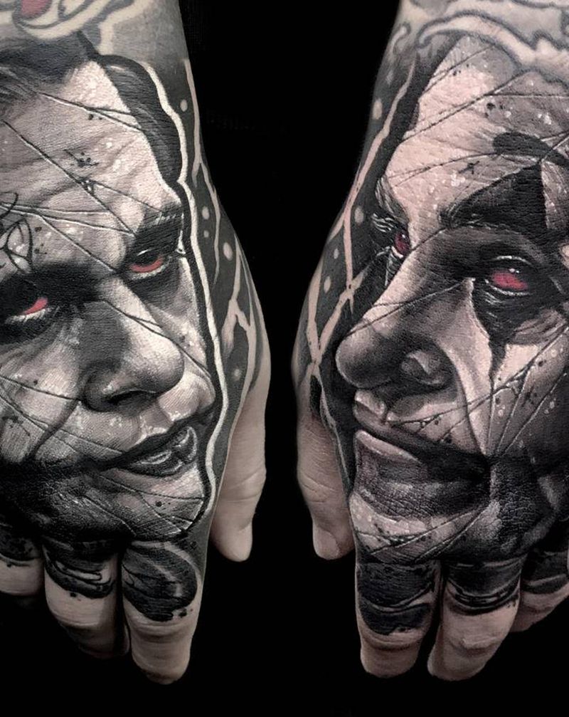 T-one.tattoo纹身图片_手部欧美写实暗黑纹身图案