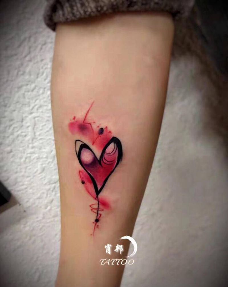 水彩❤️纹身图片_手臂水彩纹身图案