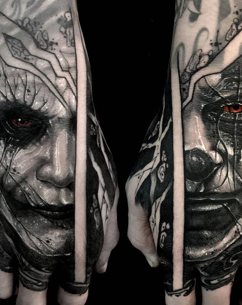 T-one纹身图片_手部欧美写实暗黑纹身图案