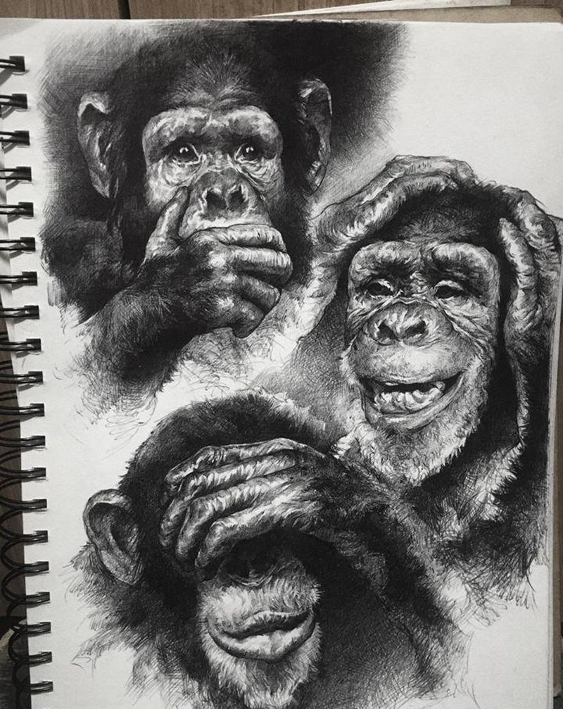 呵呵纹身图片_欧美写实纹身图案