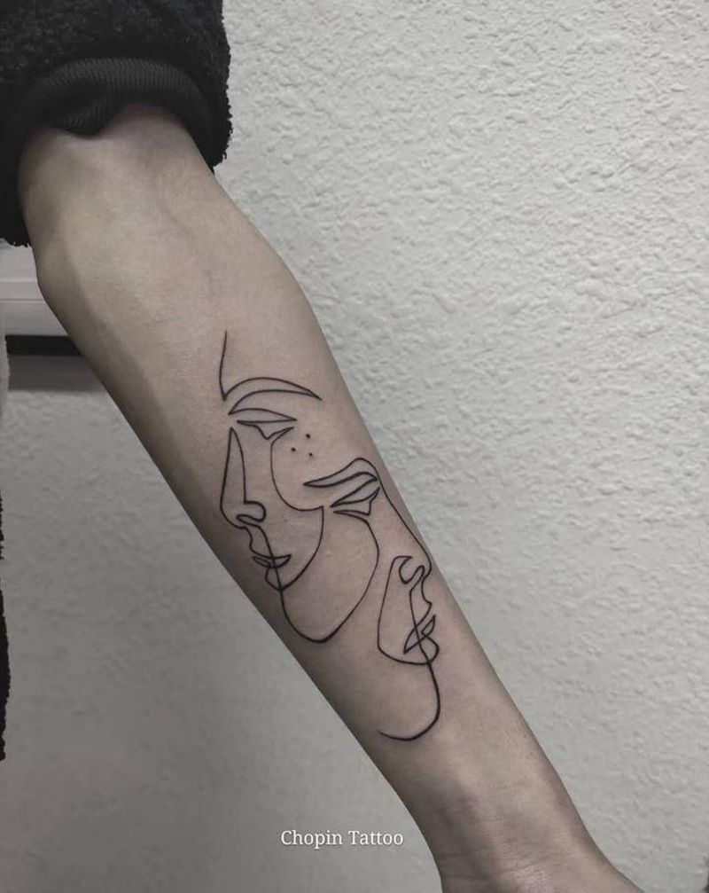 线条纹身图片_手臂几何纹身图案