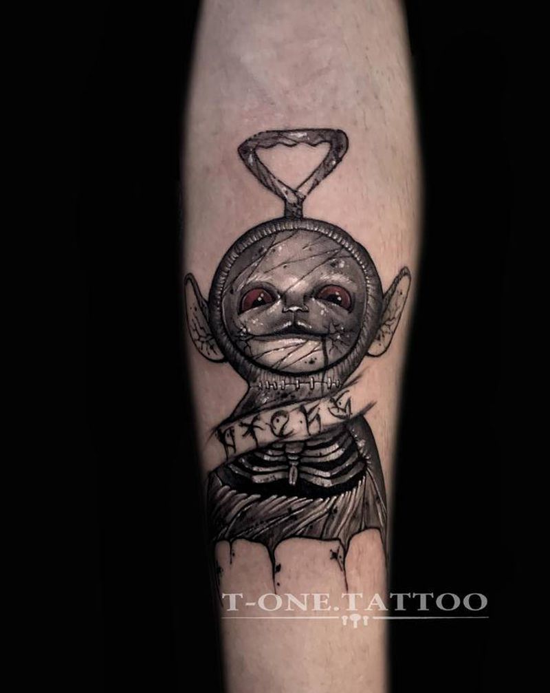 T-one纹身图片_腿部手臂欧美写实暗黑纹身图案