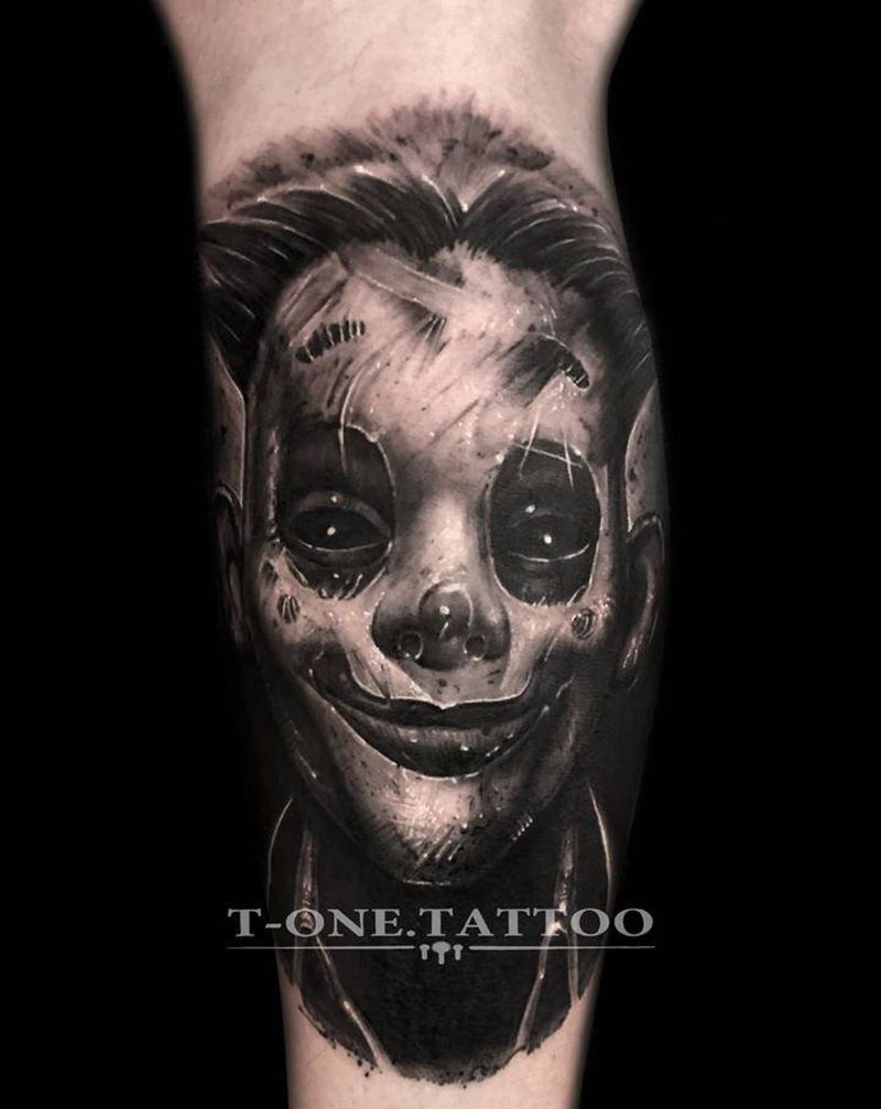 T-one纹身图片_手臂腿部欧美写实暗黑原创纹身图案