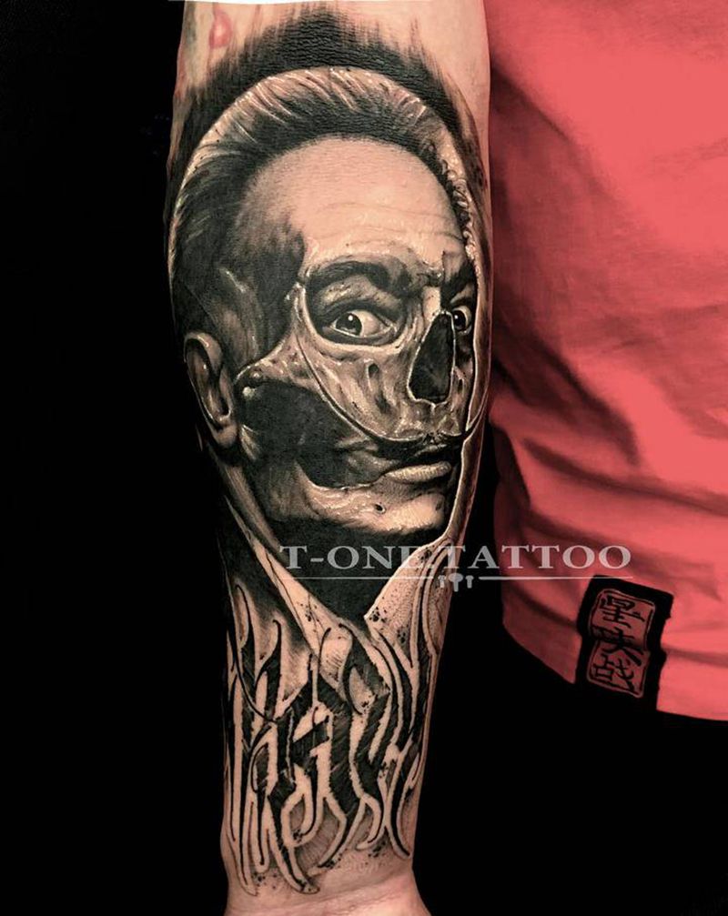 T-one纹身图片_手臂腿部欧美写实暗黑原创纹身图案