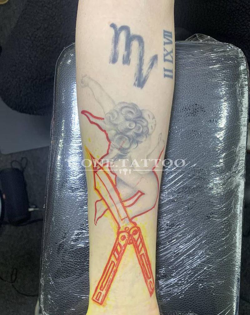 T-one纹身图片_手臂腿部欧美写实暗黑原创修改纹身图案