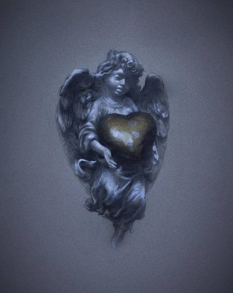 天使纹身图片_手部手臂欧美写实纹身图案