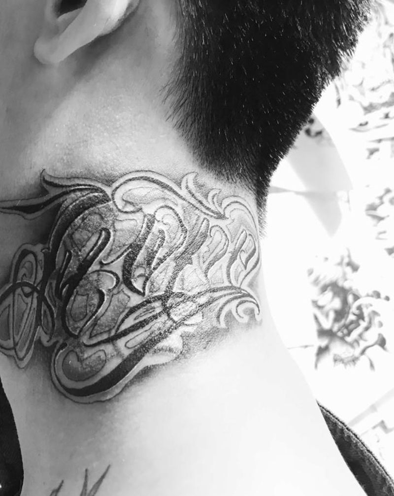 英文 汉字纹身图片_手臂花体字纹身图案