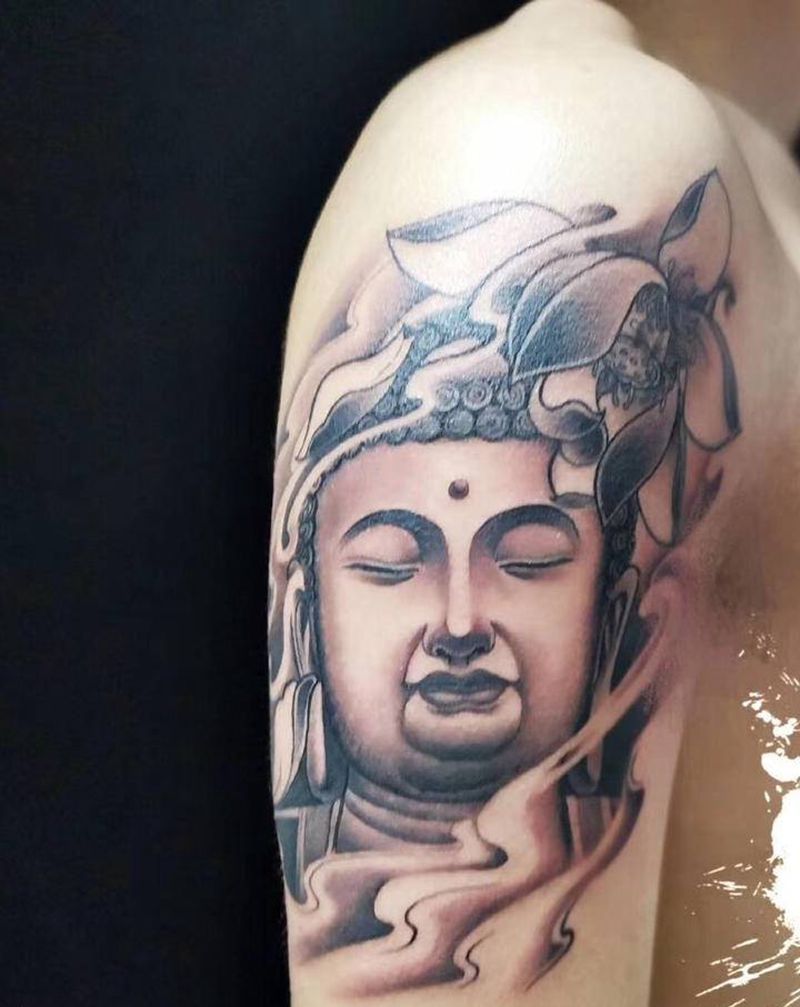 佛纹身图片_手臂传统纹身图案