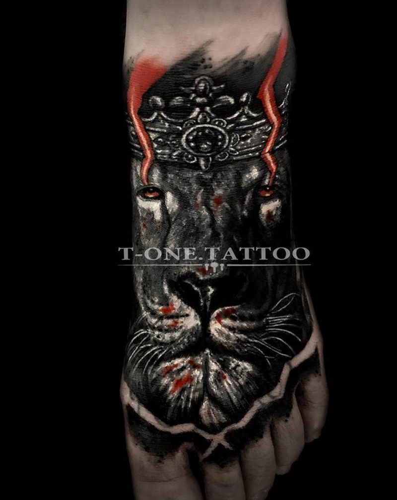 T-one.tattoo纹身图片_脚部欧美写实暗黑原创纹身图案
