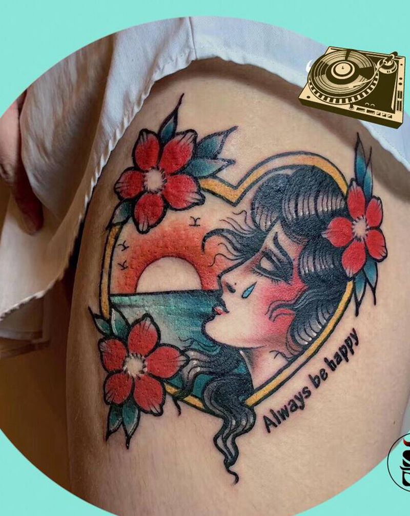 O l  d s cho ol纹身图片_腿部纹身图案