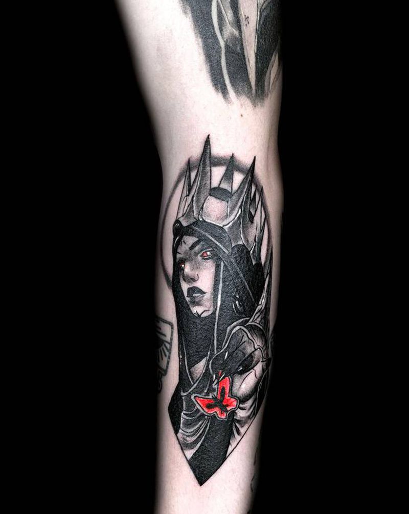 暗黑小图纹身图片_手臂Old School欧美写实Blackwork纹身图案