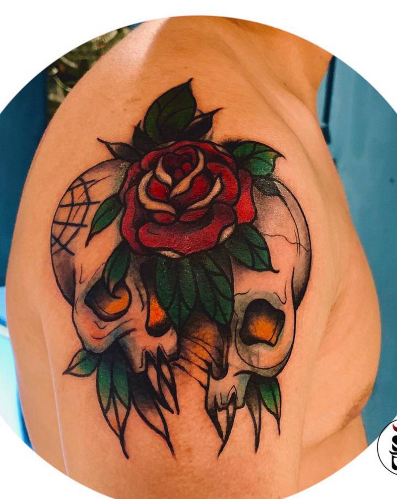 大臂遮盖旧纹身纹身图片_手臂骷髅纹身图案