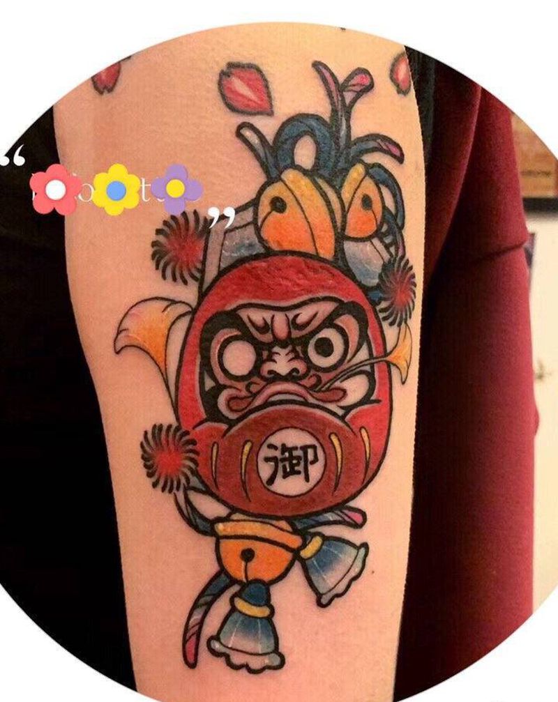 达摩蛋纹身图片_手臂达摩蛋纹身图案