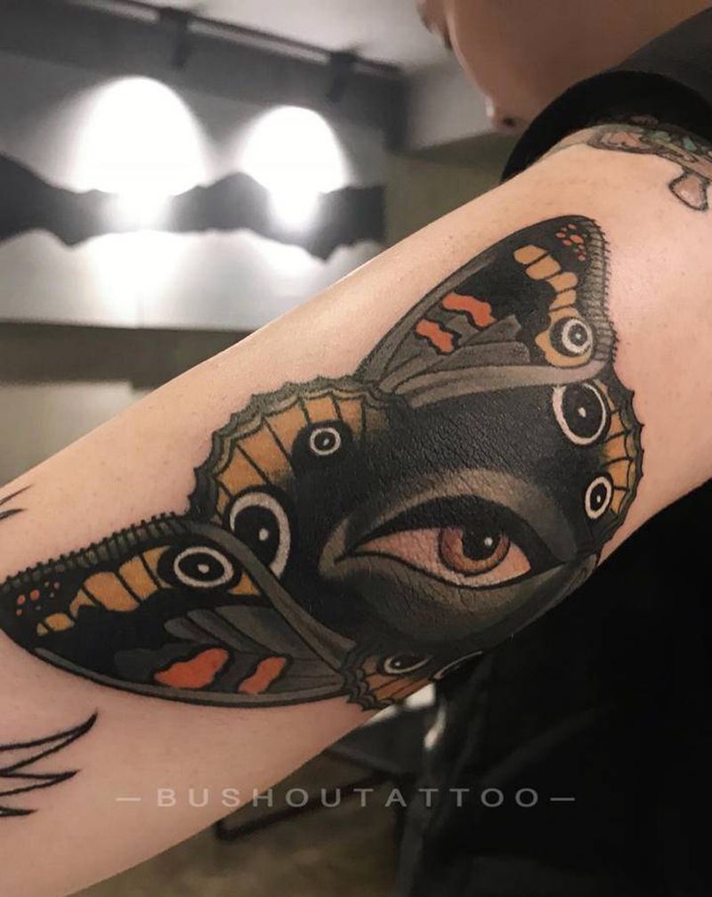 Oldschool全视之眼纹身图片_手臂Old School眼睛纹身图案