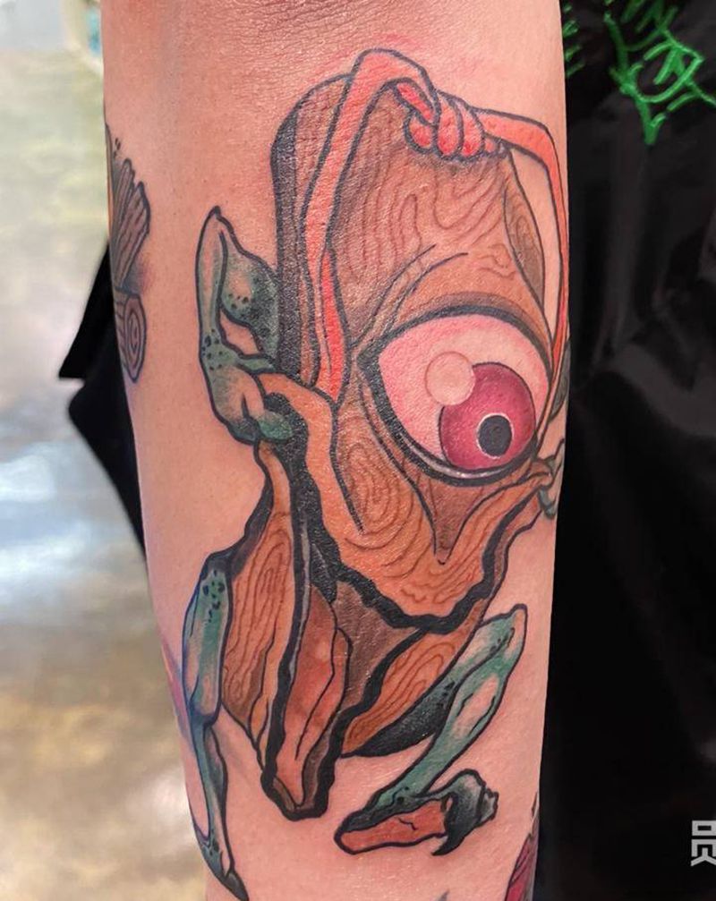 Oldschool木屐怪纹身图片_手臂Old School木屐怪纹身图案