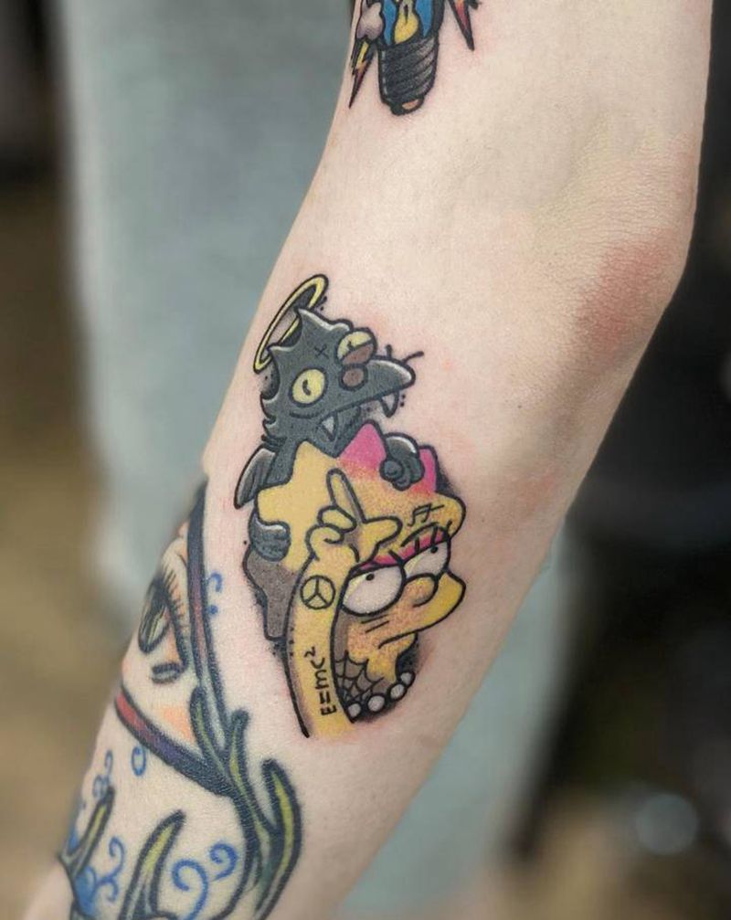 卡通辛普森纹身图片_手臂Old School辛普森纹身图案