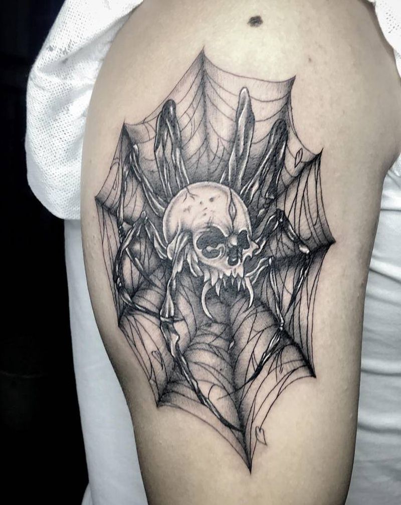 蜘蛛网纹身图片_手臂纹身图案