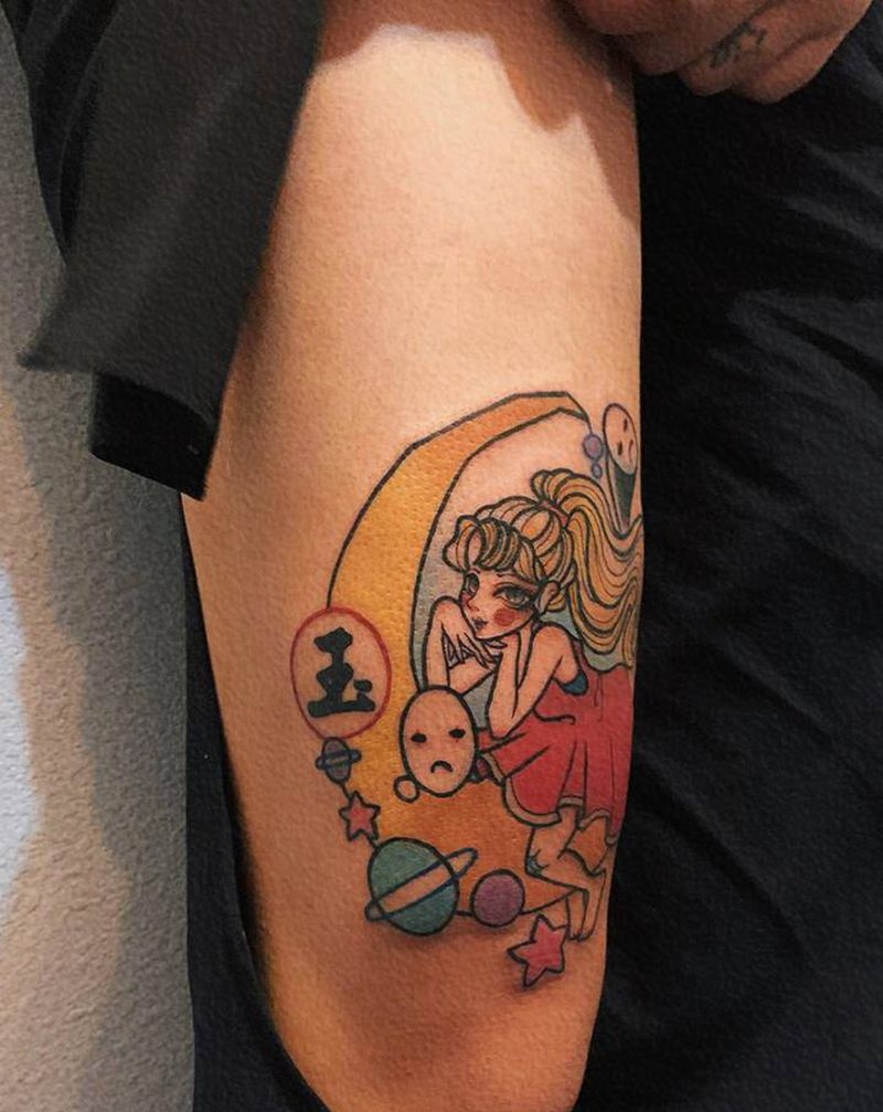 卡通纹身纹身图片_腿部纹身图案