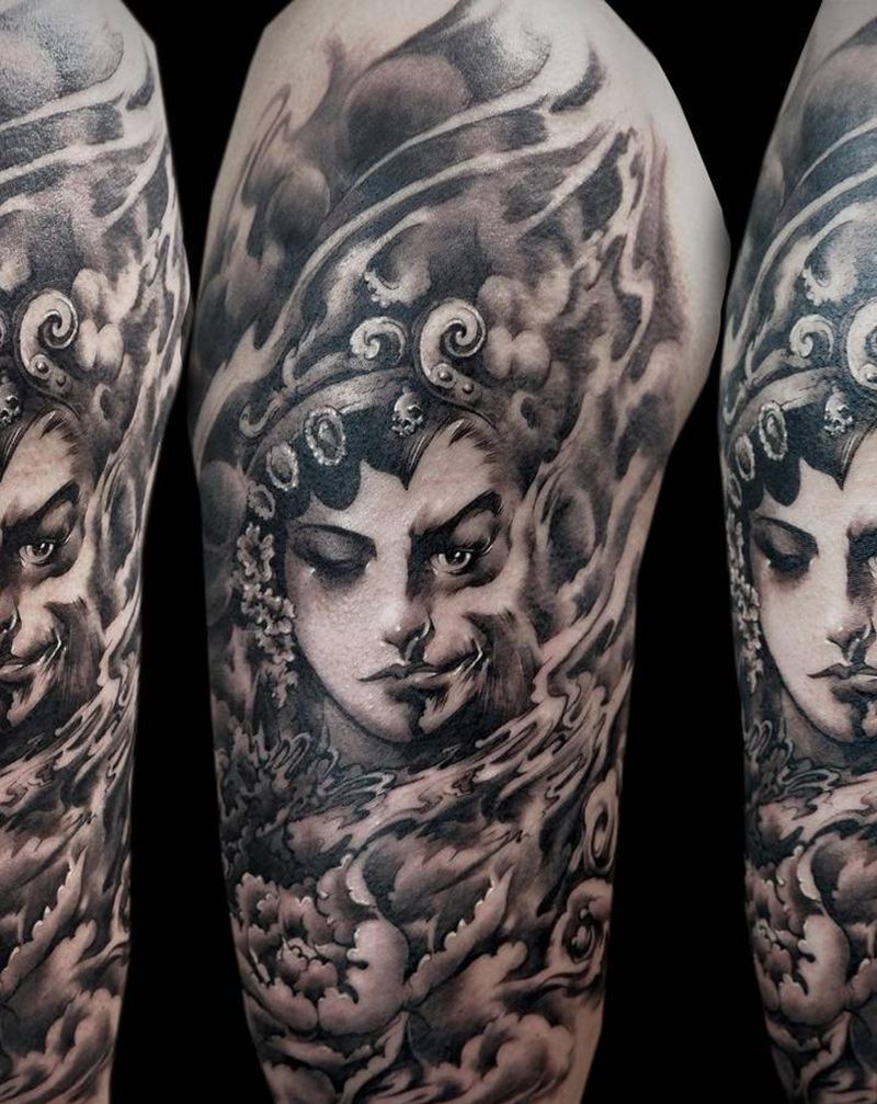 觉得什么就是什么纹身图片_手部欧美写实孙悟空花旦中西合璧纹身图案