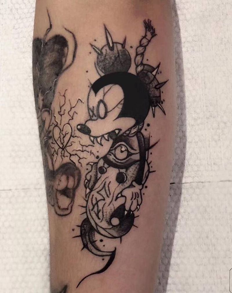 ⚜️纹身图片_手臂暗黑卡通欧美纹身图案