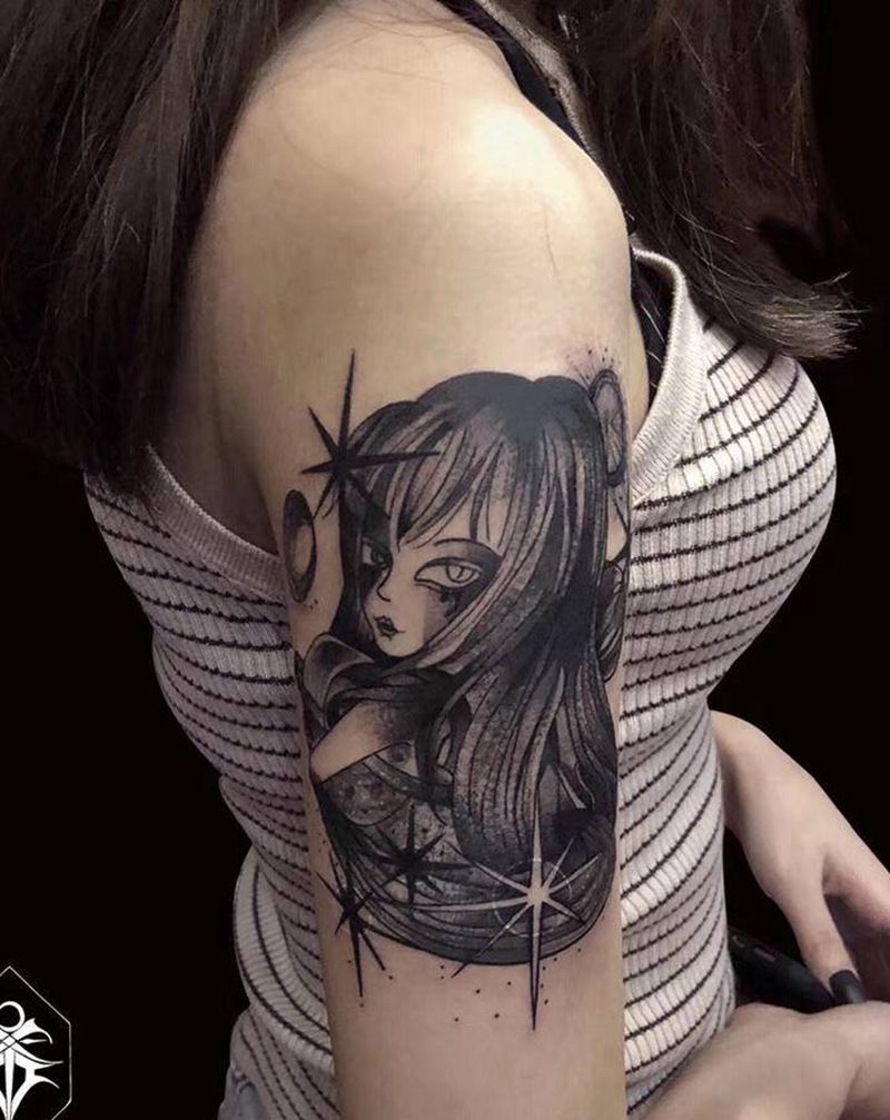 ⚜️纹身图片_手臂点刺暗黑纹身图案