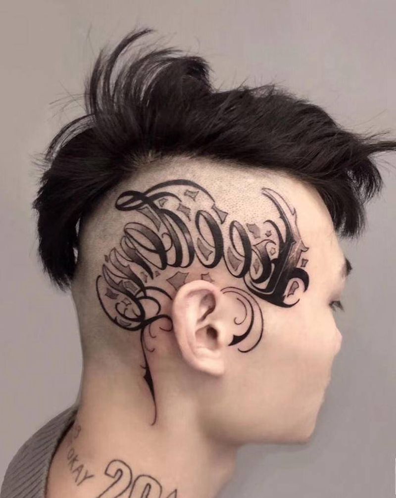 ⚜️纹身图片_花体字花体奇卡诺西海岸纹身图案