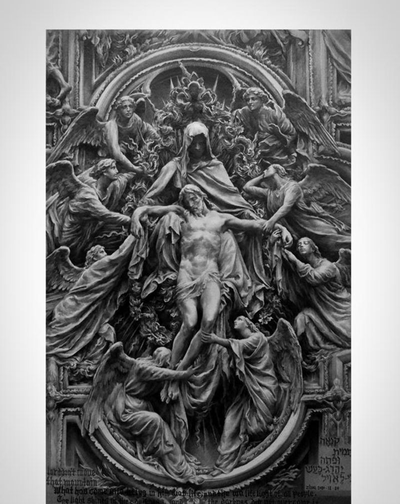 雕塑纹身图片_脚部纹身图案