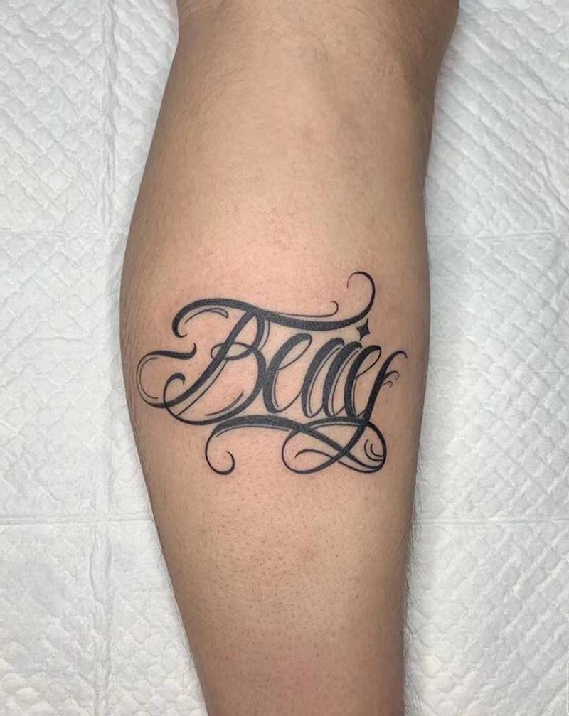 ⚜️纹身图片_脚部花体字奇卡诺西海岸chicano纹身图案