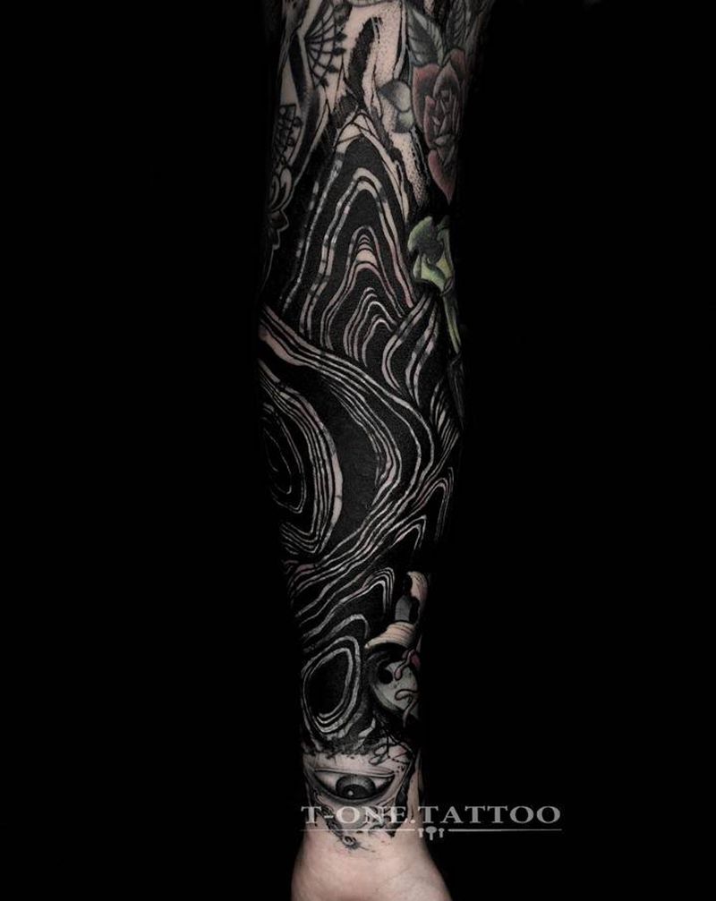 T-one纹身图片_手臂图腾遮盖纹身图案