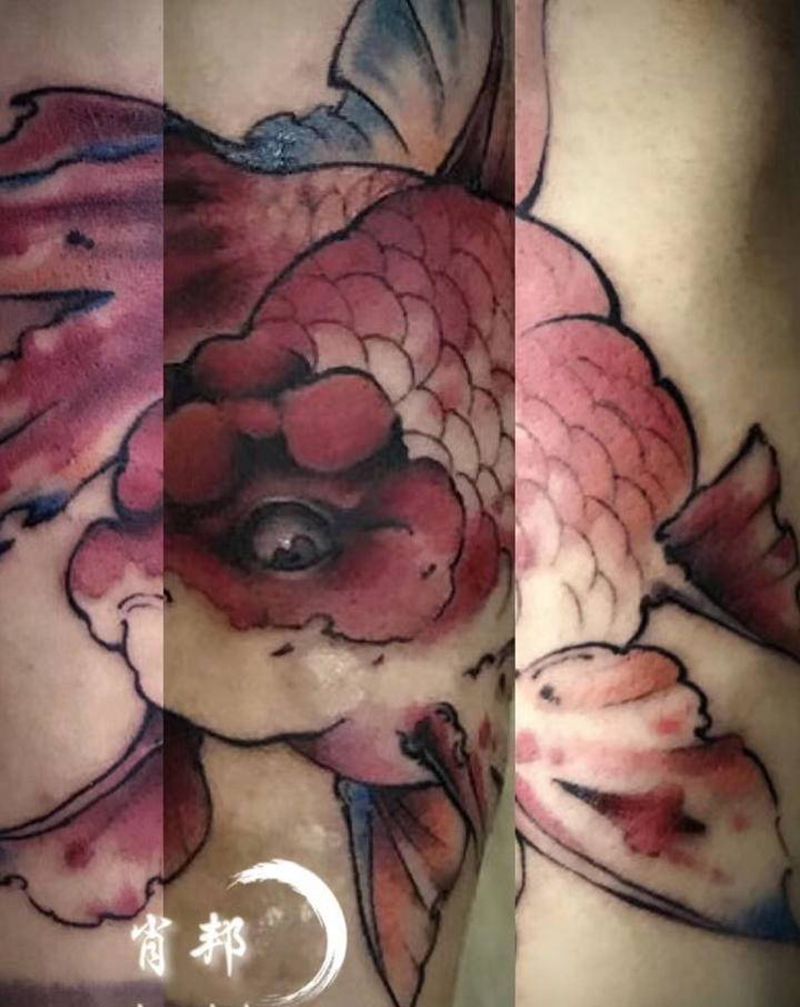 鱼摆摆纹身图片_手臂新传统纹身图案