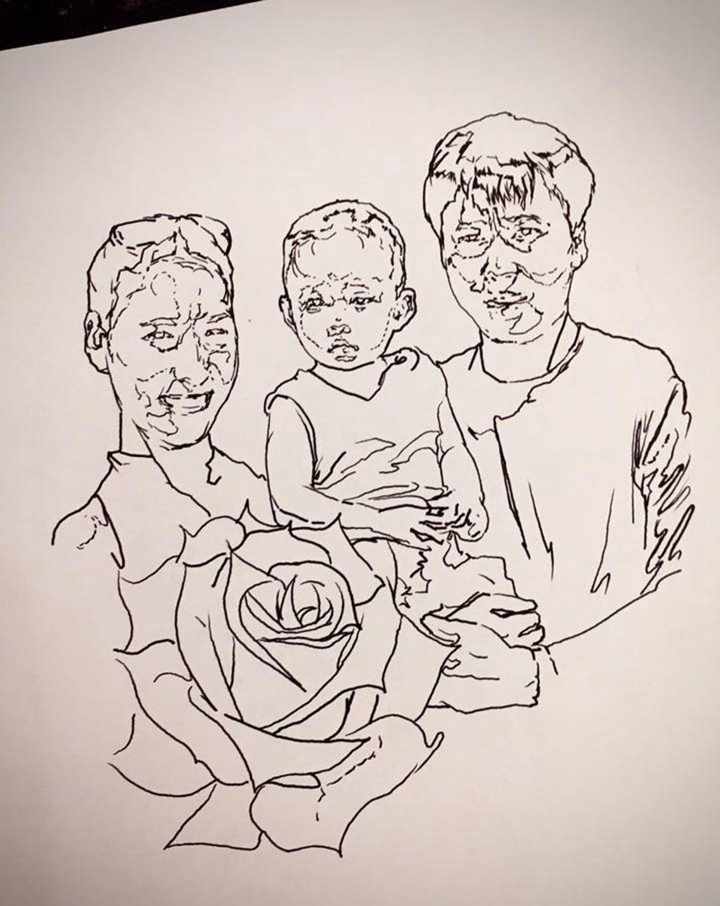 家人纹身图片_欧美写实纹身图案