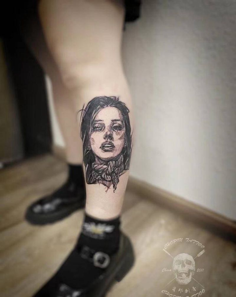 特价图纹身图片_腿部纹身图案