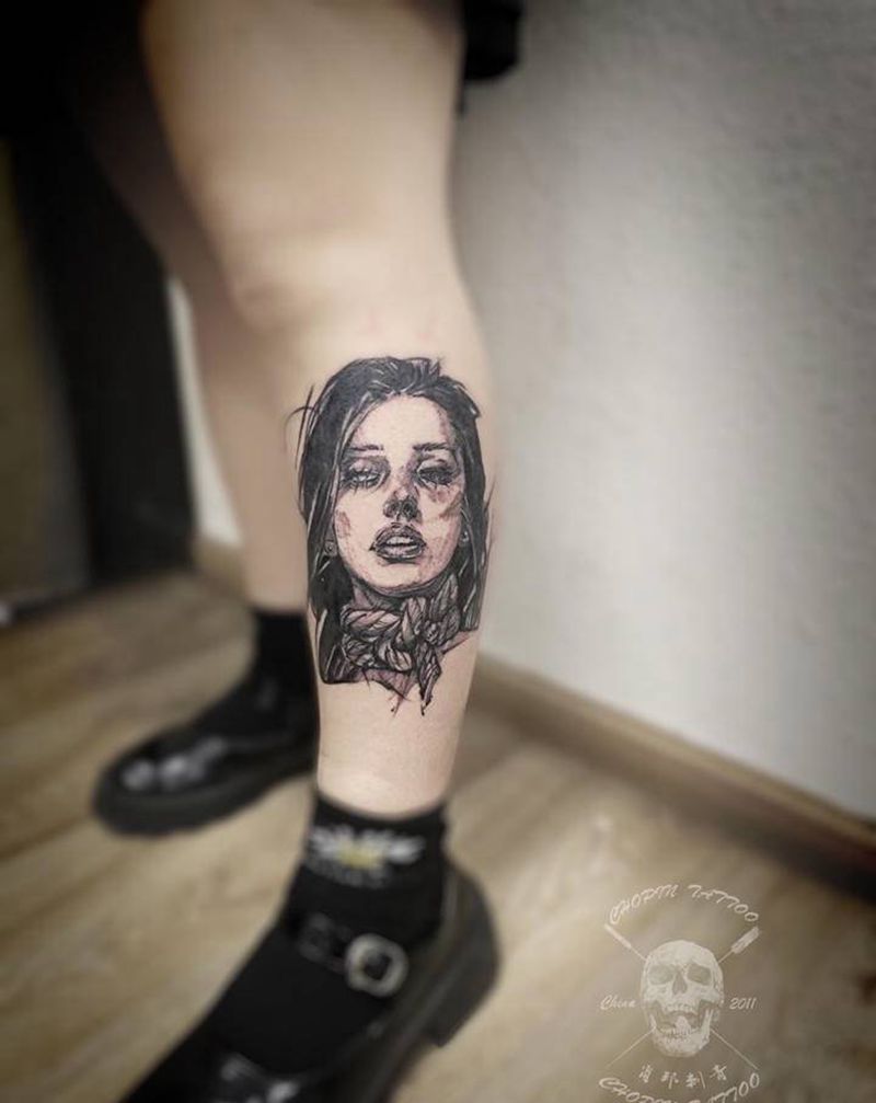 特价图客样纹身图片_腿部纹身图案