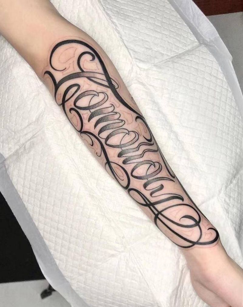 ⚜️纹身图片_花体字纹身图案