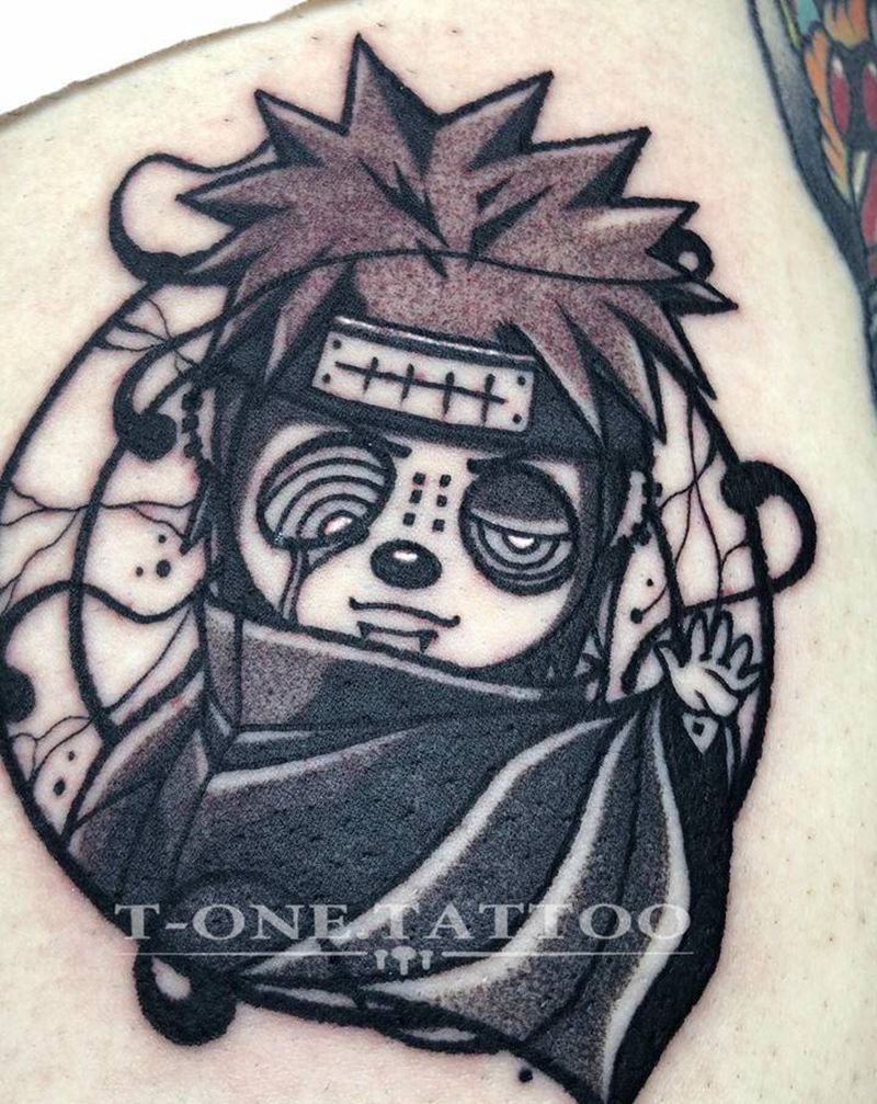 T-one纹身图片_腿部卡通 暗黑纹身图案