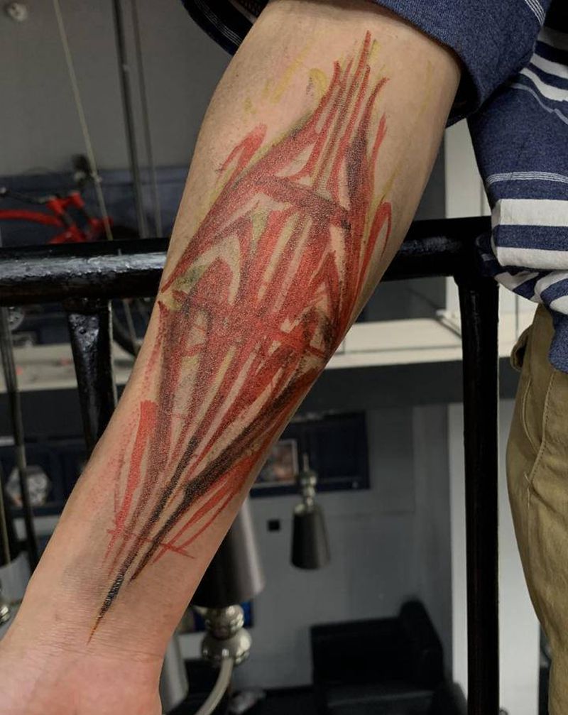 T-one纹身图片_手臂花体字原创纹身图案