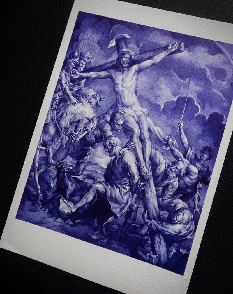 人间的王纹身图片_背部纹身图案