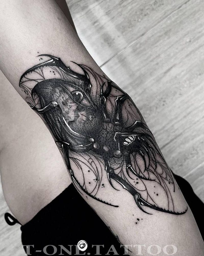 T-one纹身图片_手臂遮盖原创蜘蛛纹身图案