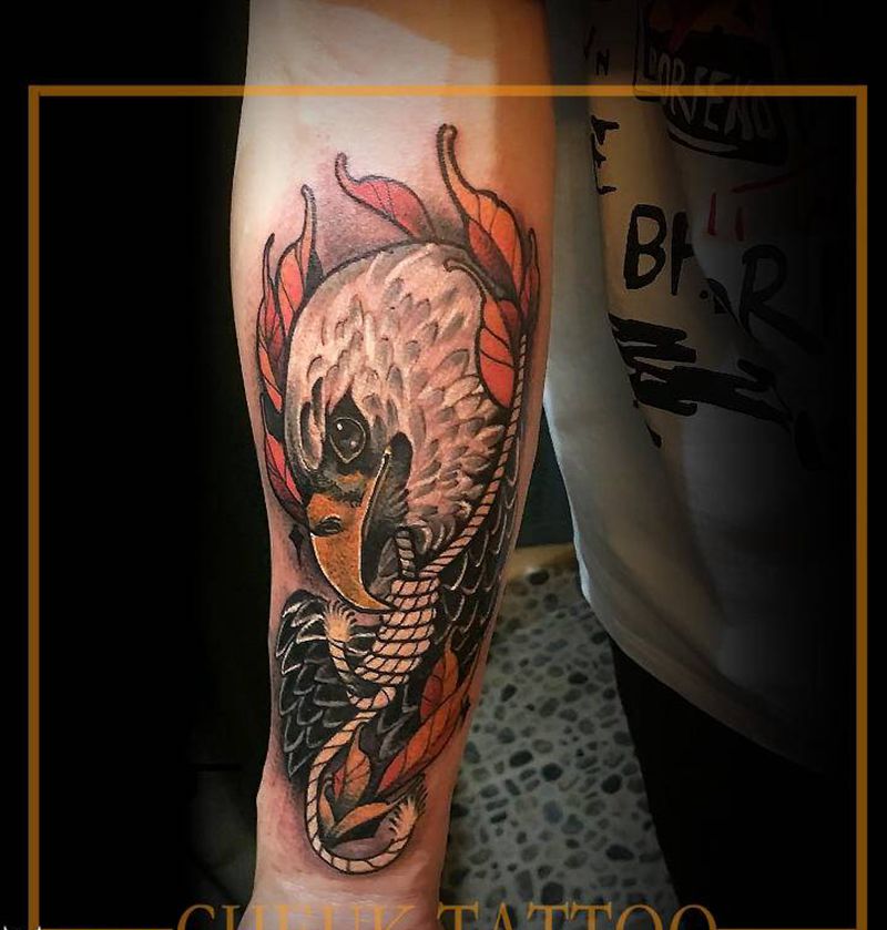 老鹰纹身图片_手臂New SchoolOld School纹身图案