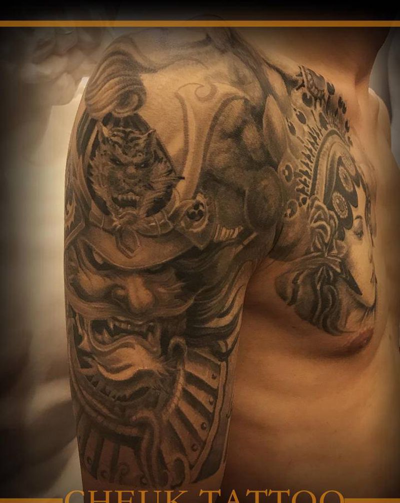 鬼武士纹身图片_新传统New School纹身图案