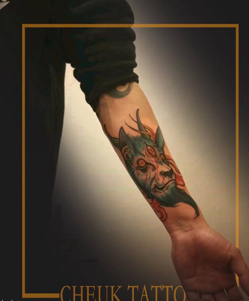 撒旦纹身图片_手臂New SchoolOld School纹身图案